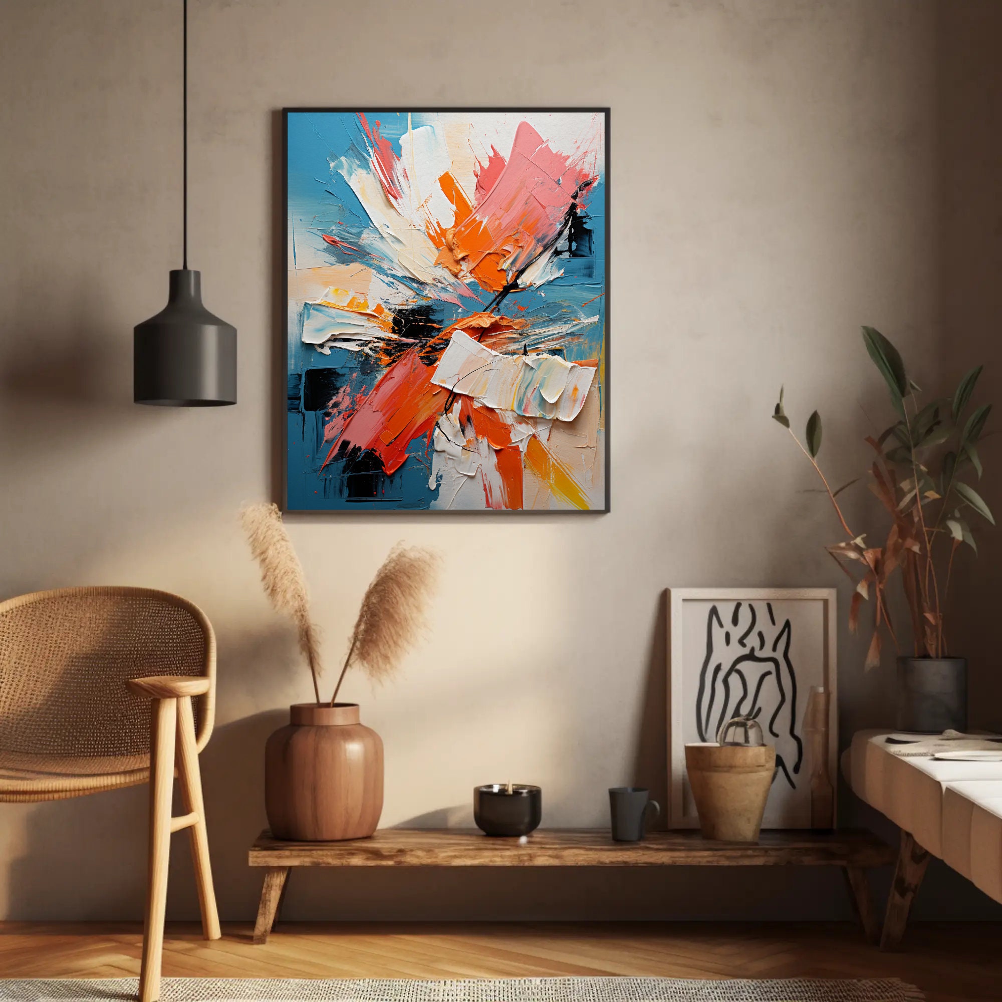 N03 Large Colorful Vibrant Wall Art Print Bold Bright Abstract - Etsy