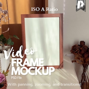 Videorahmen Mockup, Video Mockup Wandkunst, Holzrahmen Mockup, Wandkunst Video Mockup, Horizontaler Rahmen Mockup Video, Wandkunst Mockup Video
