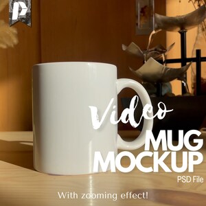 Video Mug Mockup, Video Mockup Mug, White Mug Mockup, Mug Video Mockup, Mug Mockup Video, Mug for Print on Demand or Sublimation
