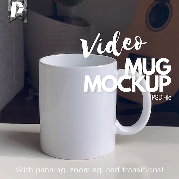 Video Mug Mockup, Video Mockup Mug, White Mug Mockup, Mug Video Mockup, Mug Mockup Video, Mug for Print on Demand or Sublimation