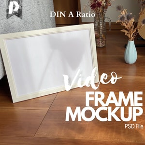 Video Frame Mockup, Video Mockup Muurkunst, Wit Frame Mockup, Wall Art Video Mockup, Horizontale Frame Mockup Video, Wall Art Mockup Video
