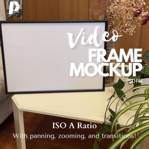 Video Frame Mockup, Video Mockup Wall Art, Zwart Frame Mockup, Wall Art Video Mockup, Horizontale Frame Mockup Video, Wall Art Mockup Video