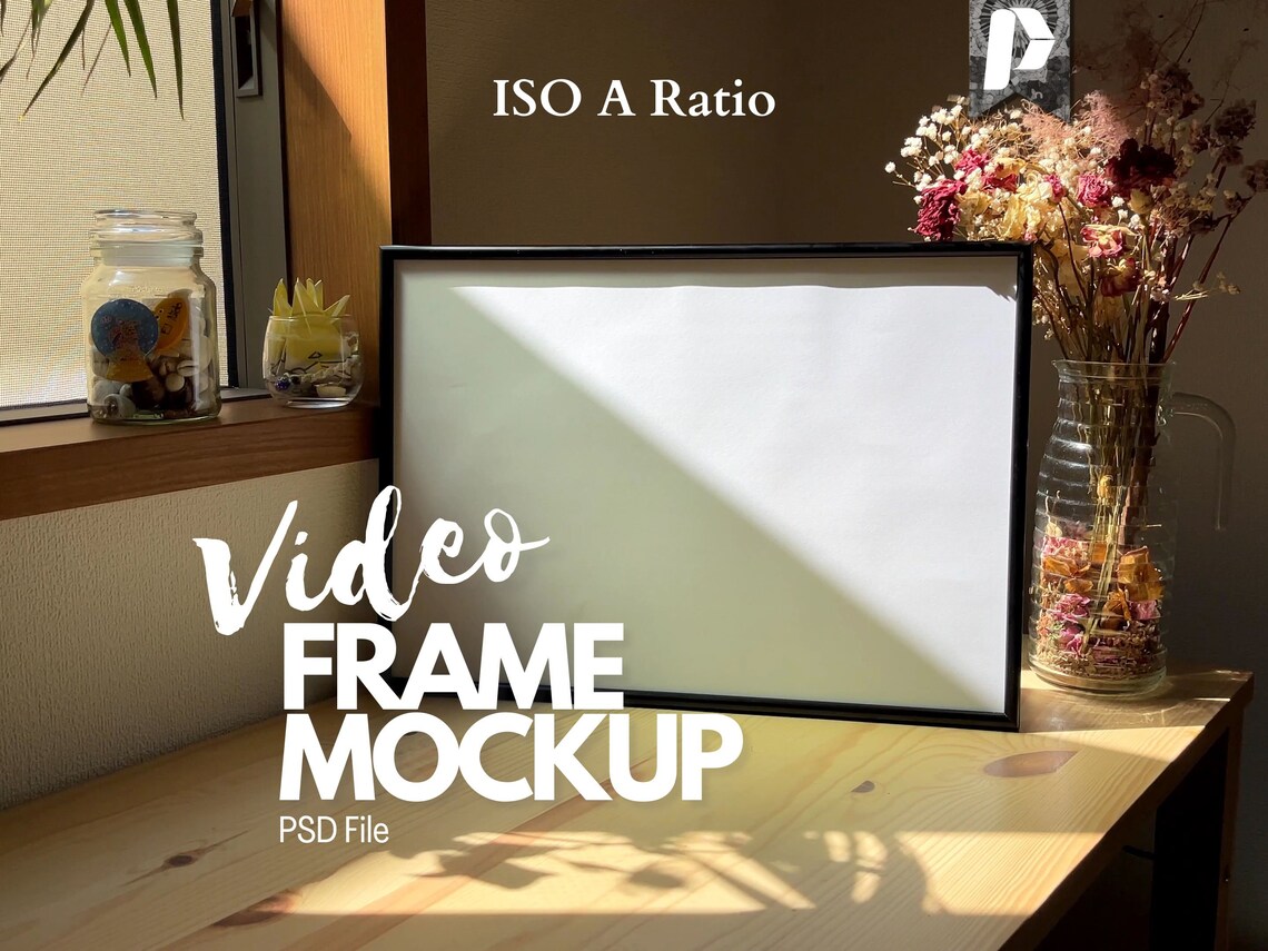 Video Mockup for Wall Art, Horizontal Frame Video Mockup, Simple Smart ...