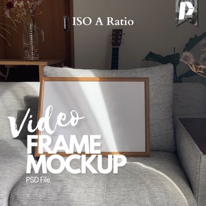 Video Frame Mockup, Video Mockup Wall Art, Houten Frame Mockup, Wall Art Video Mockup, Horizontale Frame Mockup Video, Wall Art Mockup Video