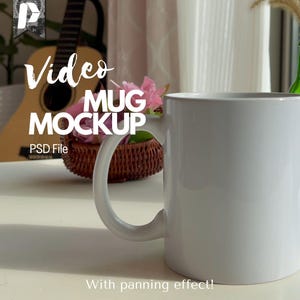 Video Mug Mockup, Video Mockup Mug, White Mug Mockup, Mug Video Mockup, Mug Mockup Video, Mug for Print on Demand or Sublimation