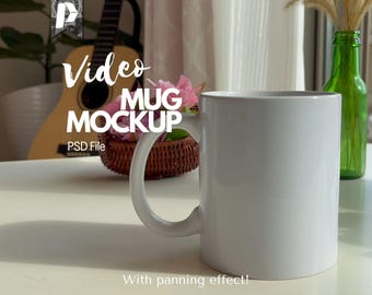 Video Mug Mockup, Video Mockup Mug, White Mug Mockup, Mug Video Mockup, Mug Mockup Video, Mug for Print on Demand or Sublimation