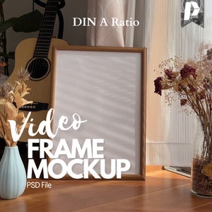 Video Frame Mockup, Video Mockup Wall Art, Wood Frame Mockup, Wall Art Video Mockup, Vertical Frame Mockup Video, Wall Art Mockup Video