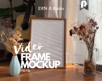 Video Frame Mockup, Video Mockup Wall Art, Wood Frame Mockup, Wall Art Video Mockup, Vertical Frame Mockup Video, Wall Art Mockup Video