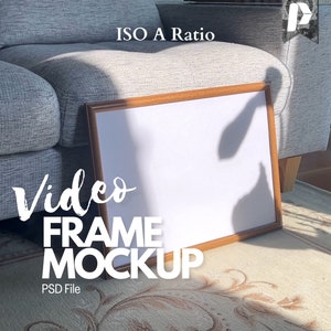 Video Frame Mockup, Video Mockup Wall Art, Houten Frame Mockup, Wall Art Video Mockup, Horizontale Frame Mockup Video, Wall Art Mockup Video