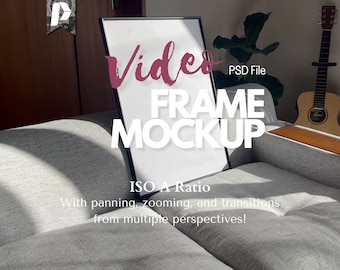 Video Frame Mockup, Video Mockup Wall Art, Black Frame Mockup, Wall Art Video Mockup, Vertical Frame Mockup Video, Wall Art Mockup Video