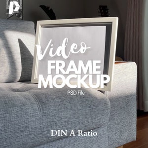 Video Frame Mockup, Video Mockup Muurkunst, Wit Frame Mockup, Wall Art Video Mockup, Horizontale Frame Mockup Video, Wall Art Mockup Video
