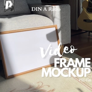 Video Frame Mockup, Video Mockup Wall Art, Houten Frame Mockup, Wall Art Video Mockup, Horizontale Frame Mockup Video, Wall Art Mockup Video
