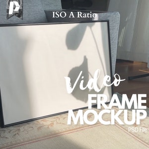 Video Mockup for Wall Art, Horizontal Frame Video Mockup, Simple Smart Object Placement
