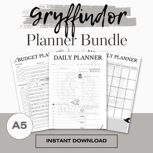Pottery Planner Printable Bundle, Planner Template, Wizard Printable Monthly, Daily Planner, Budget Planner, Notes