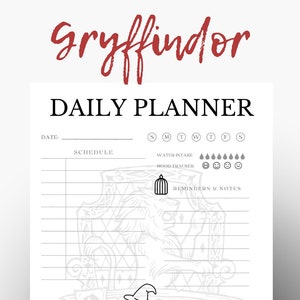Wizard school Daily Planner Printable Wizard Planner, Magic School Planner, Meal Planner, To do list, Daily Reminder