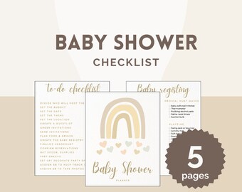 Baby Shower Planner, Registry Checklist (Digital PDF)