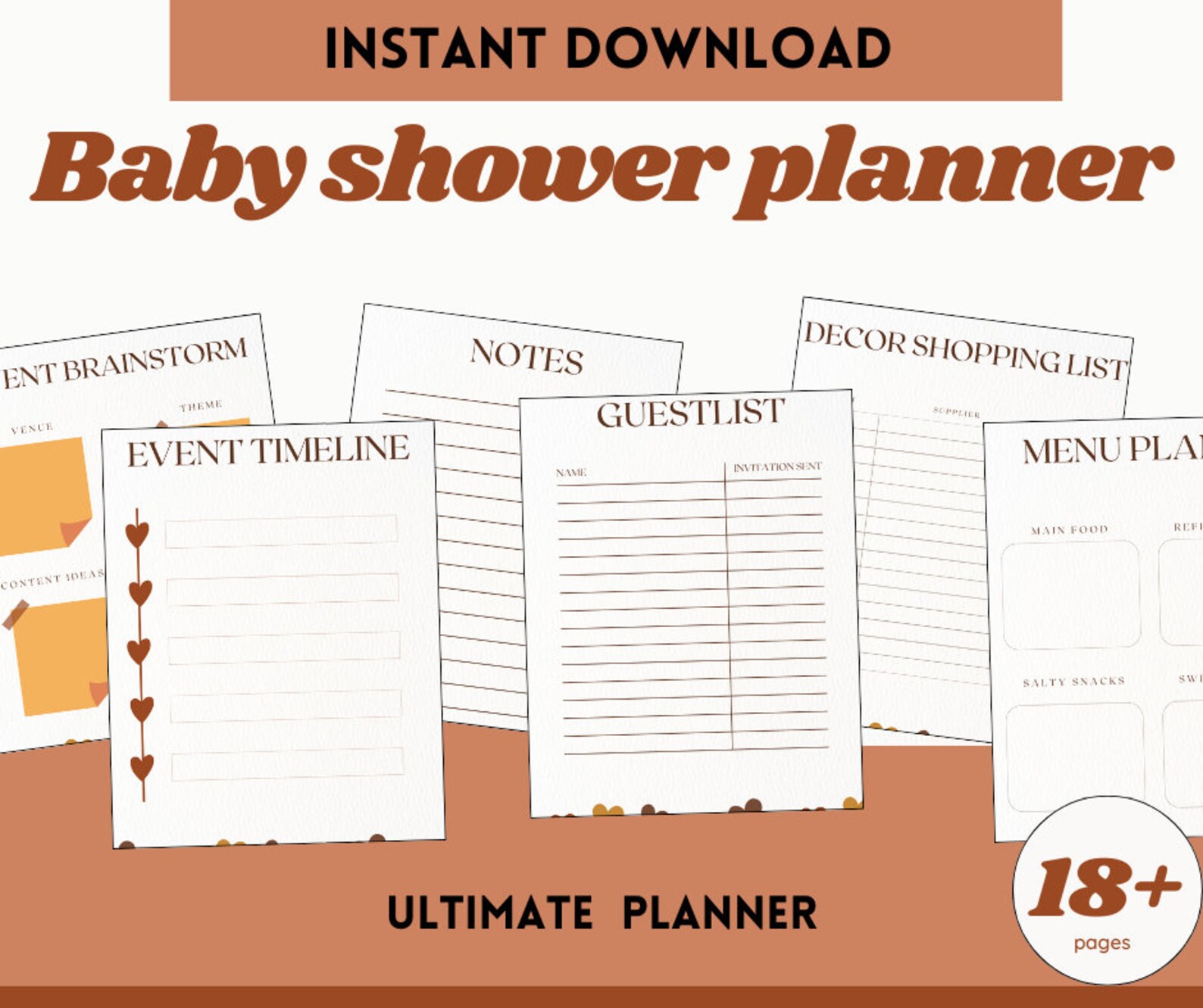 Ultimate Baby Shower Printable Planner With Baby Registing, to Do Lists ...