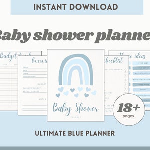 Ultimate Baby Shower Printable Planner - with Baby Registry, Baby Shower Checklist, Gender Reveal Party Ideas, Printable Baby Boy Planner