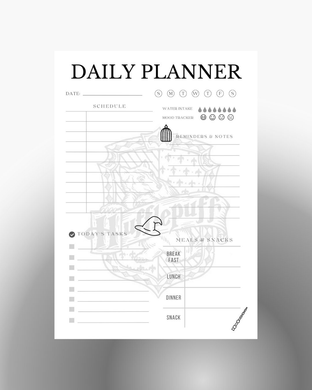 Wizard Daily Planner Printable Wizard Planner, Magic School Planner ...