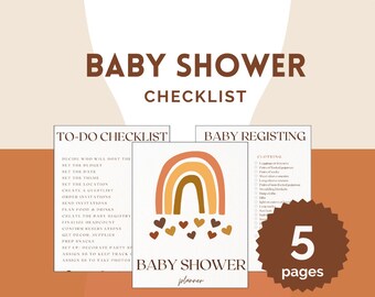 Baby Shower Planner Checklist, Registry and To-Do Lists (Digital PDF)