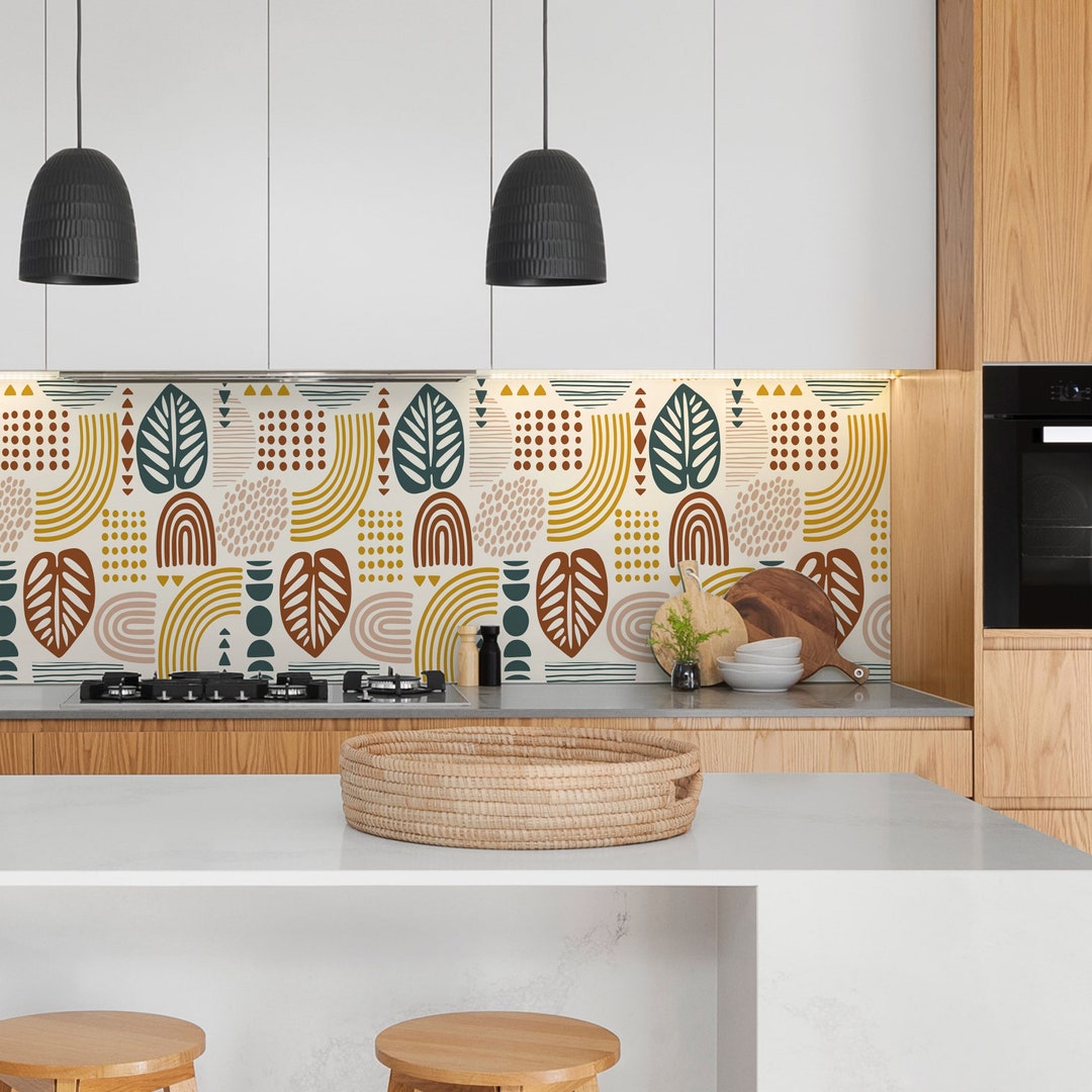 Boho Kitchen Tile Self Adhesive, Peel and Stick, Kitchen Tile Sticker