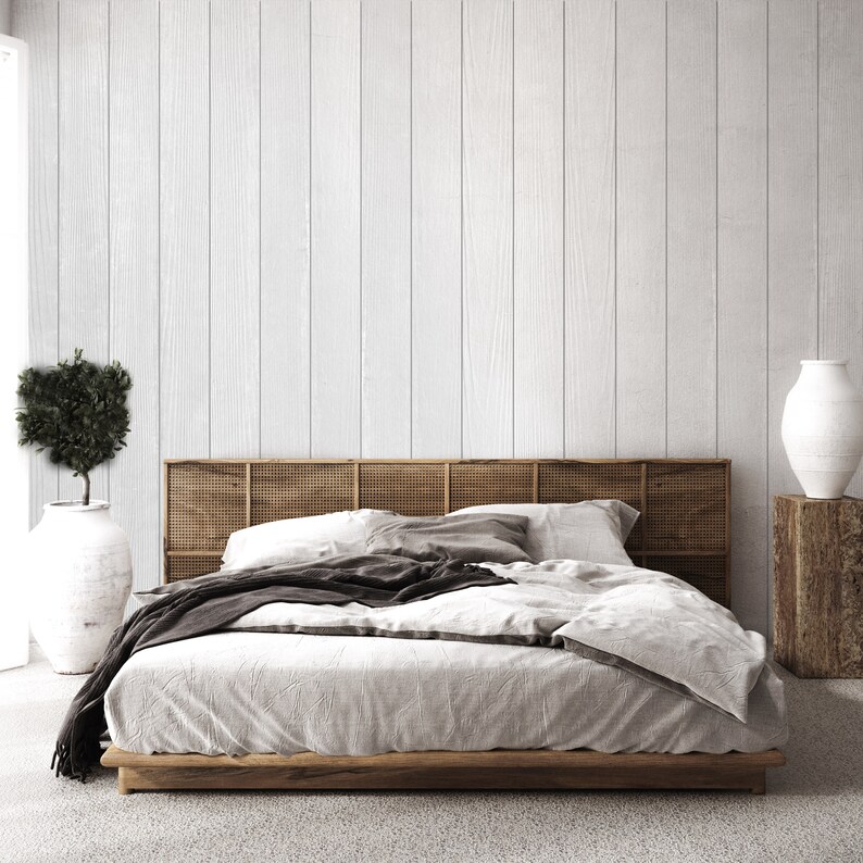 Gray Wood Look Wallpaper Mural Peel and Stick Living Room Etsy