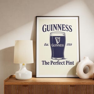 Guinness Vintage Ad Poster Benutzerdefinierte Kunstdruck | Wohnkultur Wandkunst Geschenk