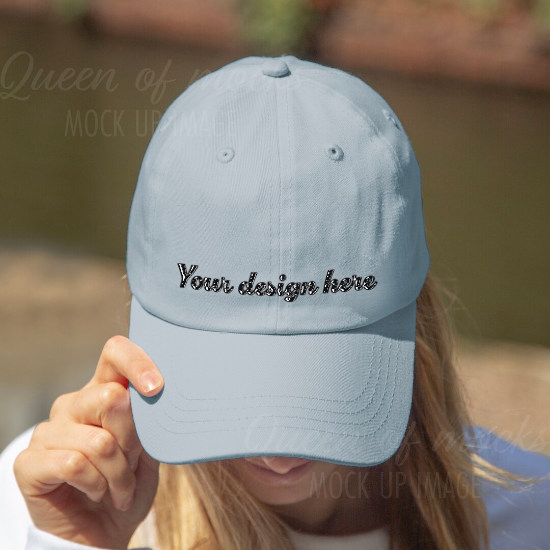 Classic Dad Hat Light Blue Mockup Yupoong Light Blue Dad Hat Mockup