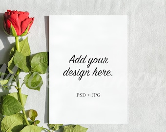 Maqueta de tarjeta PSD, maqueta de objeto inteligente de tarjeta A5, maqueta de tarjeta de San Valentín, maqueta de PSD de papelería de boda, hermosa maqueta de tarjeta de boda PSD