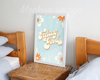 A3 frame mockup bedroom mockup frame A3 kids bedroom frame mockup PSD art print mockup smart object frame mockup minimalist PSD print mockup