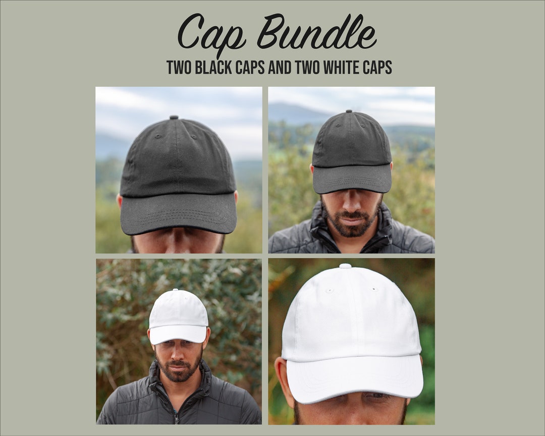 Printify Unisex Twill Hat Mockup Bundle Cap Bundle Black Cap Mockup ...