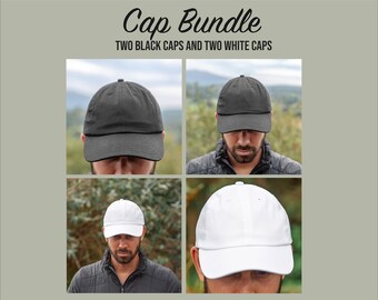 Printify Unisex Twill Hat Mockup Bundle Cap Bundle Black Cap Mockup White Cap Mockup Mens Hat Bundle Twill Hat Mockup Mens
