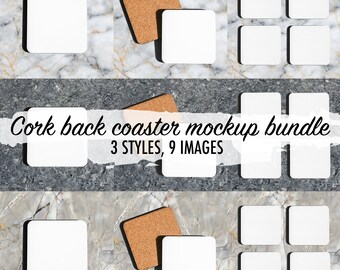 Kurk achterkant mockup bundel onderzetter mockup marmeren vierkante onderzetter mockup boho bundel kurk onderzetter lifestyle mockup onderzetter minimalistisch