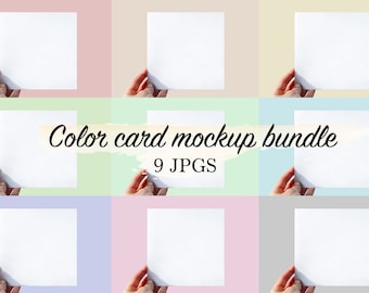 mockup buntkort färgglad mockup fyrkantig kortbunt färgglad kortmodell färgglad bunt gratulationskortmodell inbjudan minimalistisk