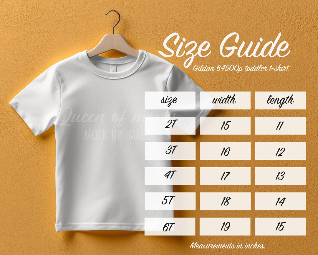 Gildan 64500P Size Chart Toddler Tshirt Size Guide Gildan Size Guide