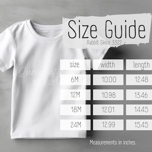 Rabbit Skins 3322 toddler t-shirt size guide baby tshirt size guide rabbit skins 3322 size chart mockup