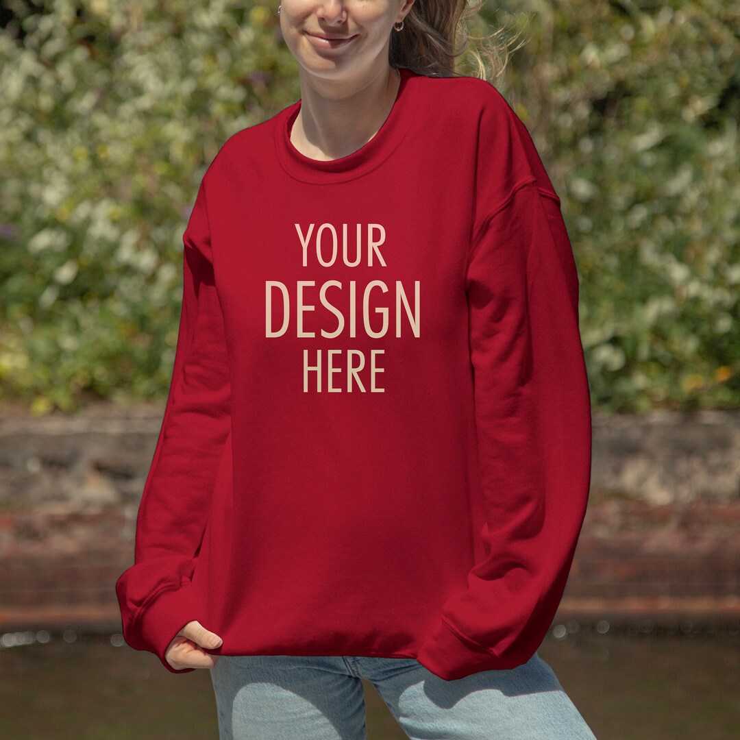 thumbnail image 2 of Antique Cherry Red Adult Sweatshirt - Medium Size 50/50 Cotton Polyester Blend 2 of 14