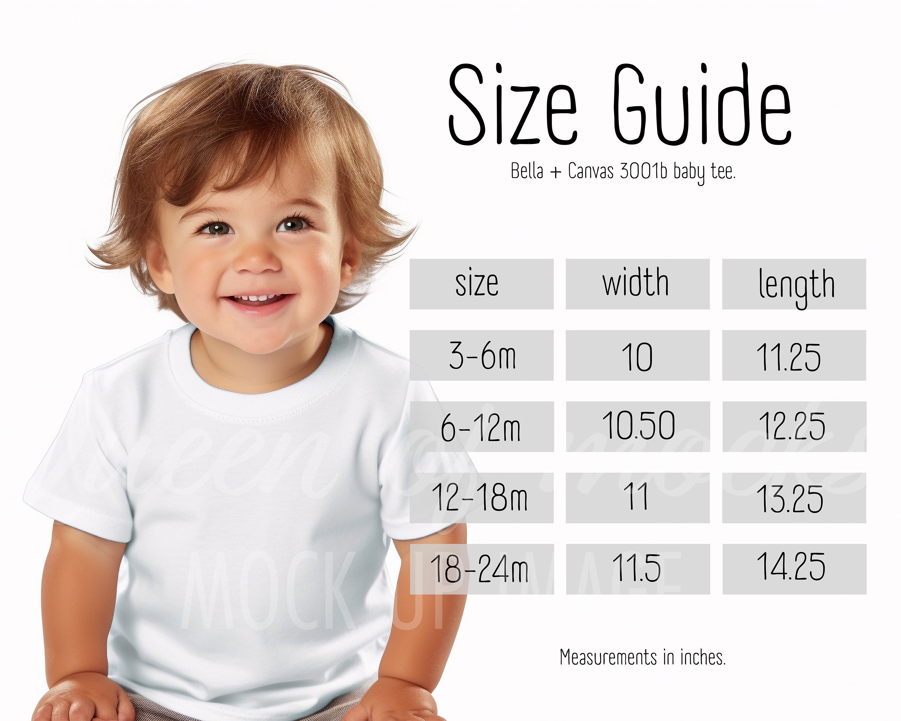 Bella + Canvas 3001b Size Chart Baby Tshirt Size Chart Childrens T — free download