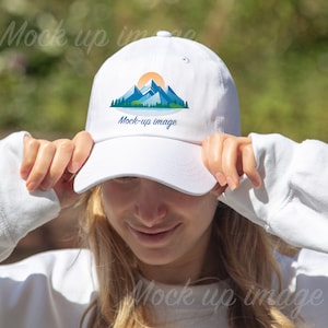Dad hat mockup white twill hat mockup white cap model mockup unisex baseball cap mockup ladies cap