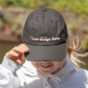 Organic Baseball Cap Econscious Mockup Charcoal Baseball Cap Mockup EC7000 Cap Mockup Charcoal Printful Cap Mockup