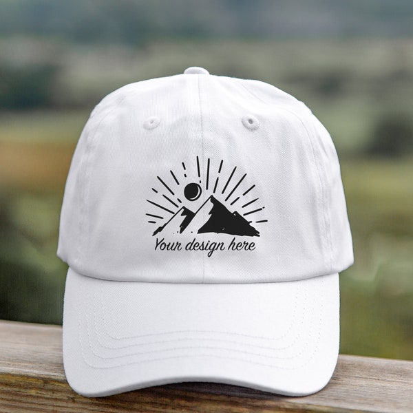 Outdoor lifestyle cap mockup white baseball cap mockup Printify white hat mockup image