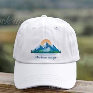 Outdoor lifestyle cap mockup white baseball cap mockup Printify white hat mockup image dad hat mockup twil hat mockup baseball cap nature
