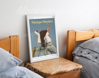 Mockup di cornice verticale per poster, mockup di cornice interna, mockup di cornice per stampa A3, mockup di cornice moderna sottile digitale verticale A3 in stile mockup