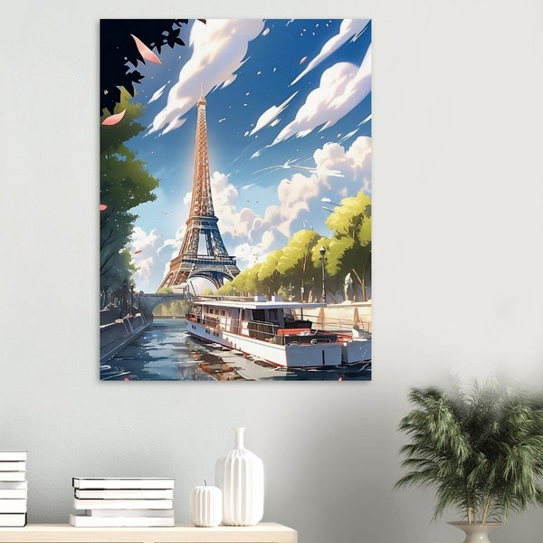 Tableau Paris tour Eiffel/ paysage France, idée cadeau parfaite pour toute occasion, anniversaire, saint valentin, invitation au voyage.