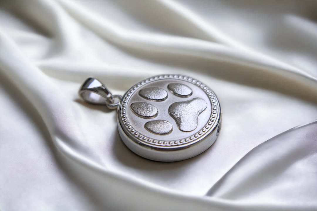 Sterling Silver Dog Paw Print Urn Necklace: Pet Memorial Keepsake - Etsy
