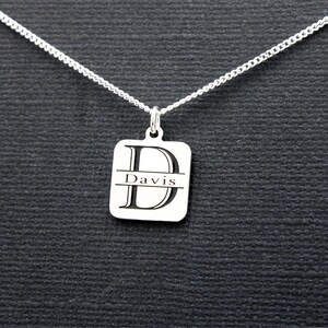 Square Monogram Charm with Personalized Name - Custom Enamel Letter Pendant