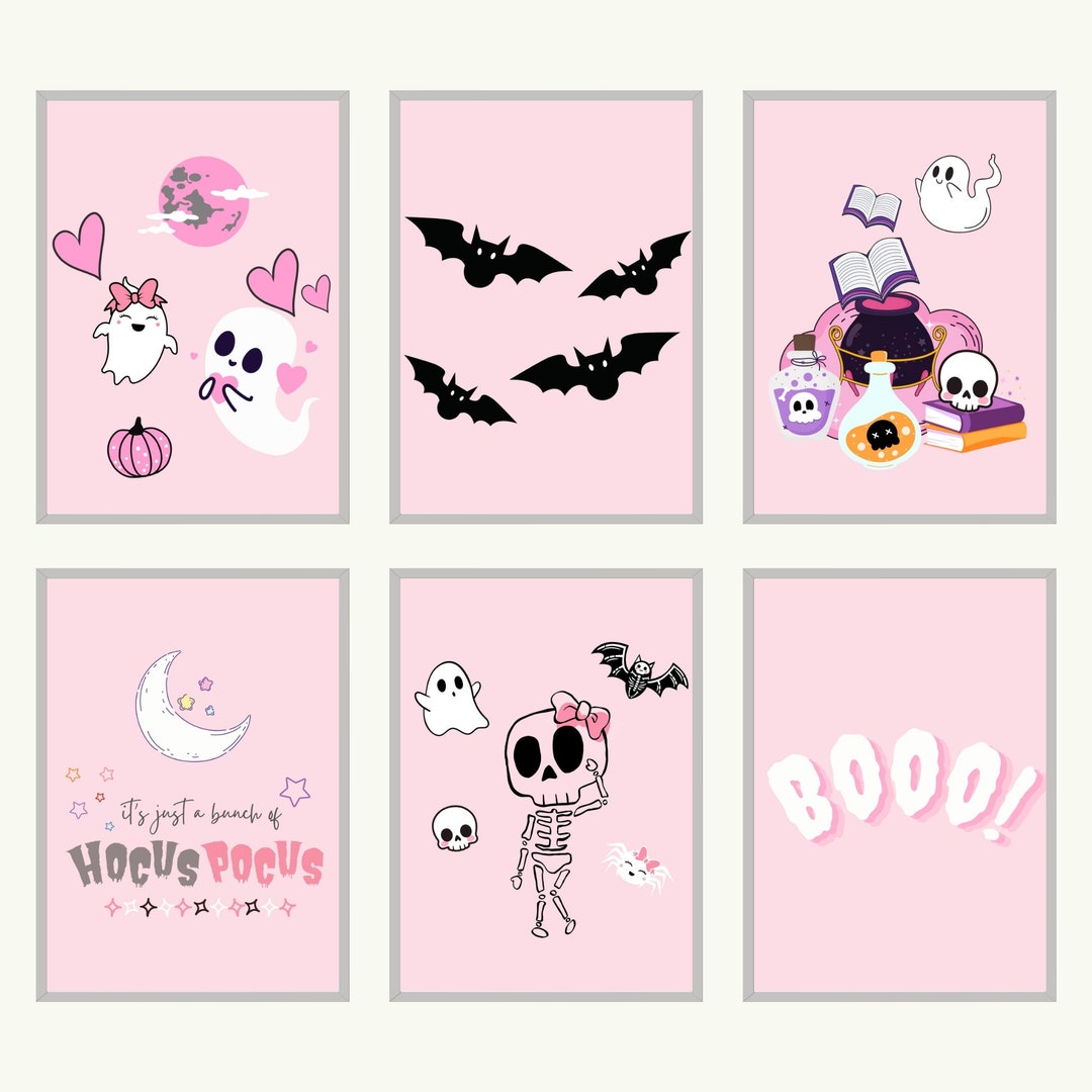 Halloween Wall Set Cute Halloween Wall Art Pumpkin Print Etsy