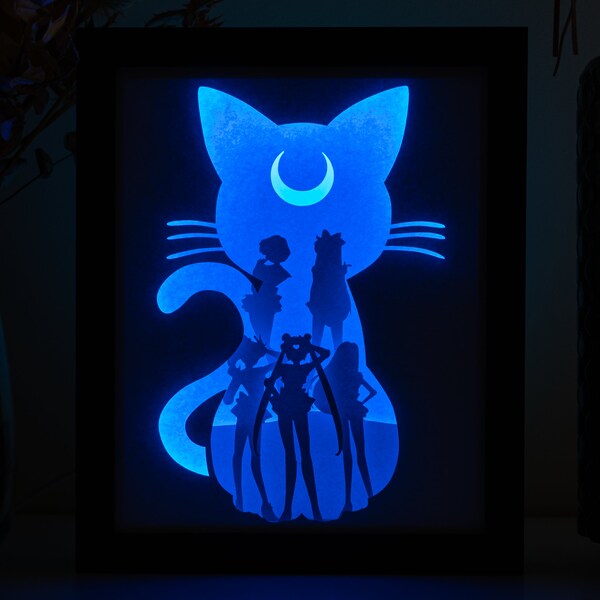 Moon Anime DIY Light Box Templates (PDF+SVG) + Video Tutorial