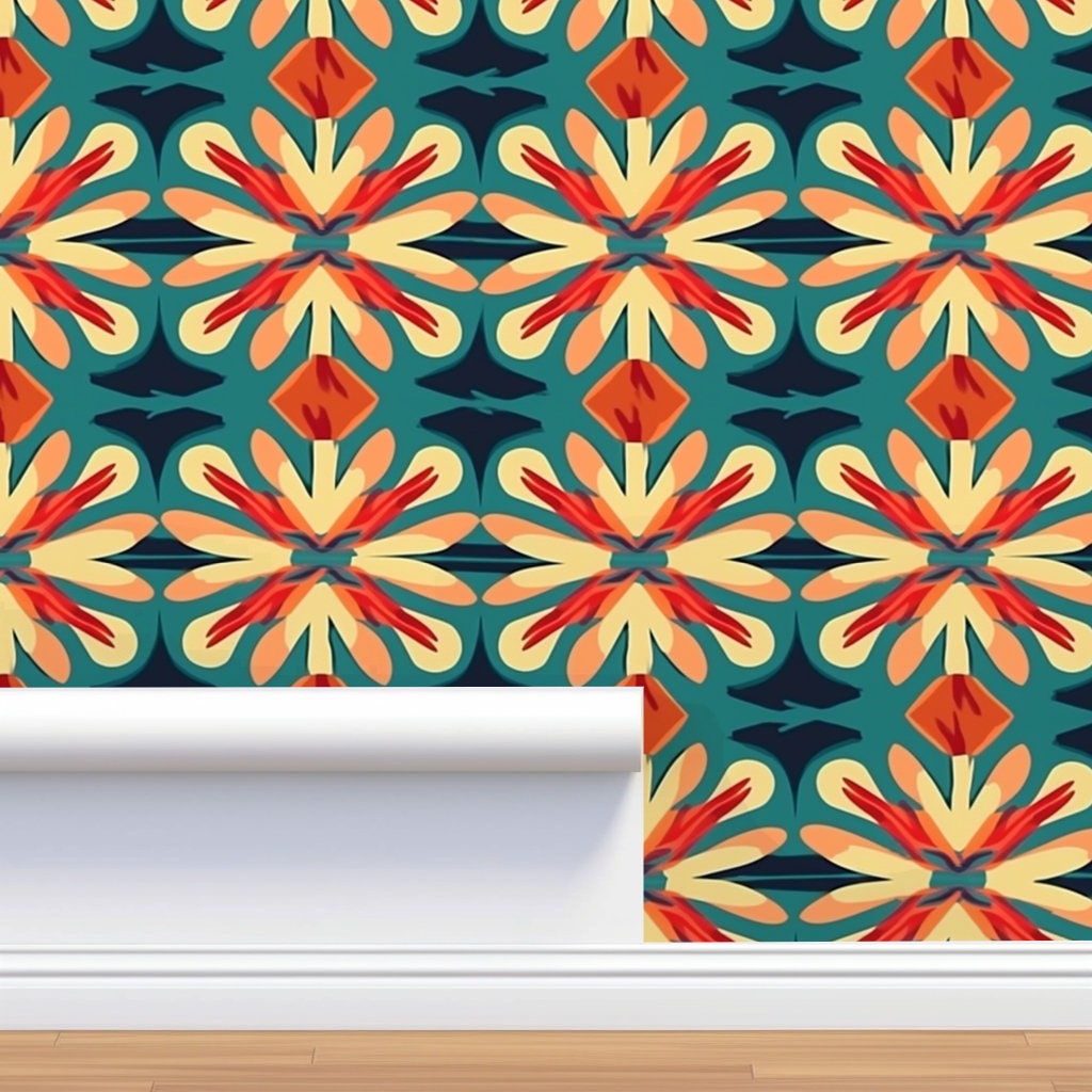 Mid-century Tiki Bar Inspired Wallpaper - Etsy