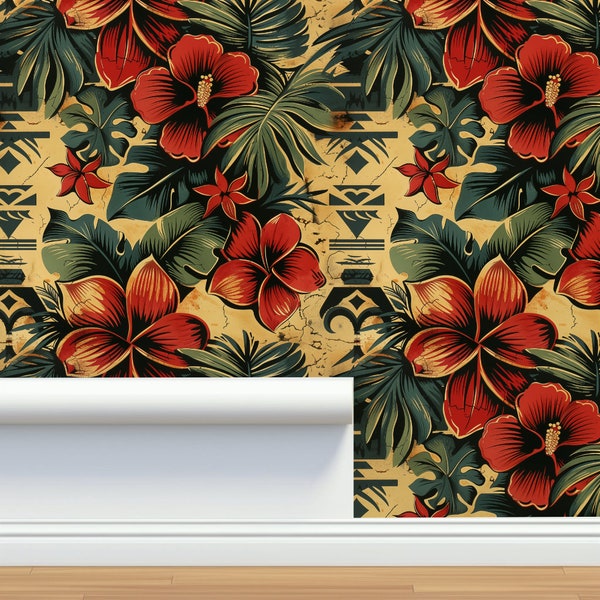Tiki Wallpaper - Etsy